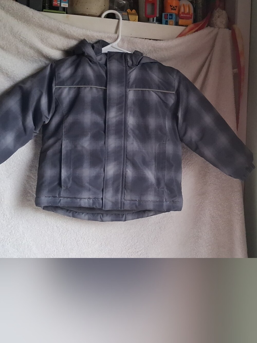 Pulse Kids Gray Plaid Bomber Jacket
